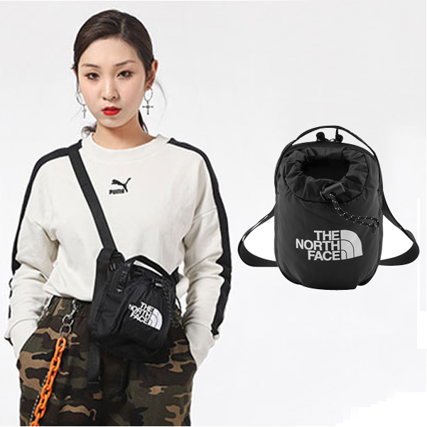 【The North Face】BOZER CROSS BODY 超輕量+耐磨 抽繩休閒單肩包/52RY-JK3 黑 N✿30E010